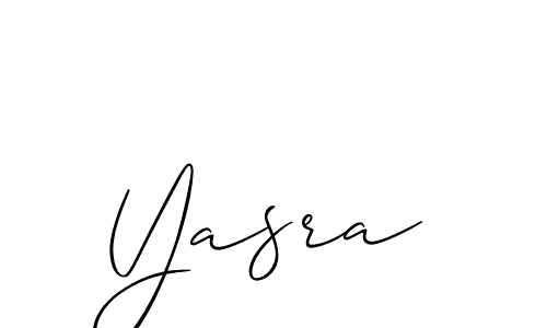 The best way (Allison_Script) to make a short signature is to pick only two or three words in your name. The name Yasra include a total of six letters. For converting this name. Yasra signature style 2 images and pictures png