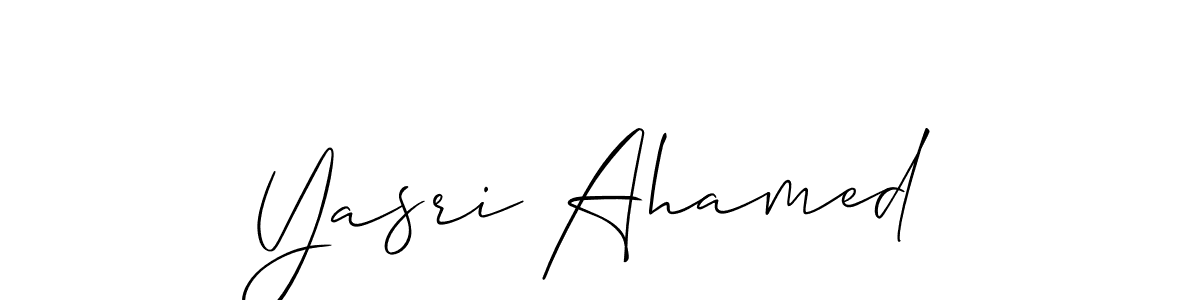 Make a short Yasri Ahamed signature style. Manage your documents anywhere anytime using Allison_Script. Create and add eSignatures, submit forms, share and send files easily. Yasri Ahamed signature style 2 images and pictures png