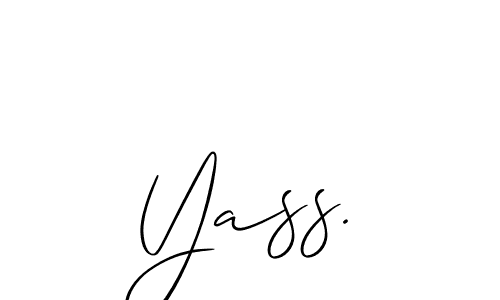 Create a beautiful signature design for name Yass.. With this signature (Allison_Script) fonts, you can make a handwritten signature for free. Yass. signature style 2 images and pictures png