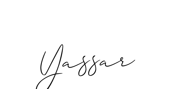 Design your own signature with our free online signature maker. With this signature software, you can create a handwritten (Allison_Script) signature for name Yassar. Yassar signature style 2 images and pictures png