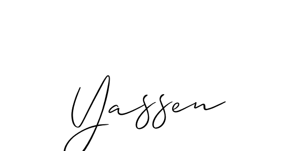 Make a beautiful signature design for name Yassen. With this signature (Allison_Script) style, you can create a handwritten signature for free. Yassen signature style 2 images and pictures png