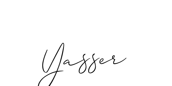 Design your own signature with our free online signature maker. With this signature software, you can create a handwritten (Allison_Script) signature for name Yasser. Yasser signature style 2 images and pictures png