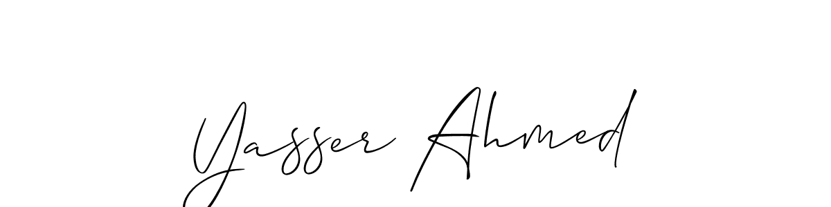 Use a signature maker to create a handwritten signature online. With this signature software, you can design (Allison_Script) your own signature for name Yasser Ahmed. Yasser Ahmed signature style 2 images and pictures png