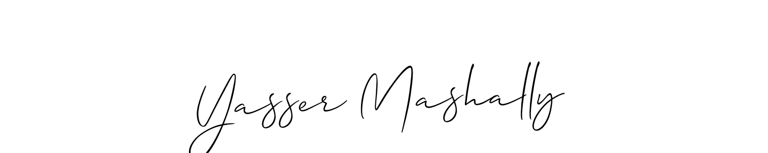 How to make Yasser Mashally name signature. Use Allison_Script style for creating short signs online. This is the latest handwritten sign. Yasser Mashally signature style 2 images and pictures png