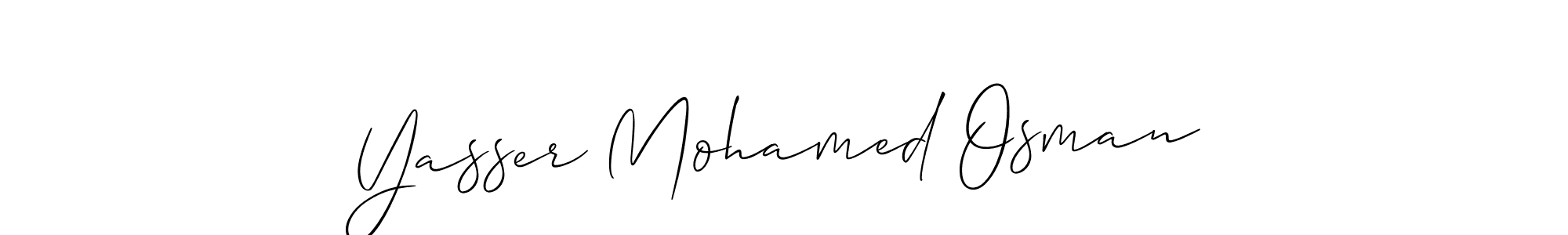 Make a beautiful signature design for name Yasser Mohamed Osman. With this signature (Allison_Script) style, you can create a handwritten signature for free. Yasser Mohamed Osman signature style 2 images and pictures png