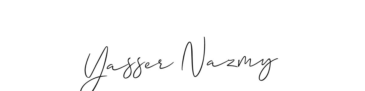 Make a beautiful signature design for name Yasser Nazmy. With this signature (Allison_Script) style, you can create a handwritten signature for free. Yasser Nazmy signature style 2 images and pictures png