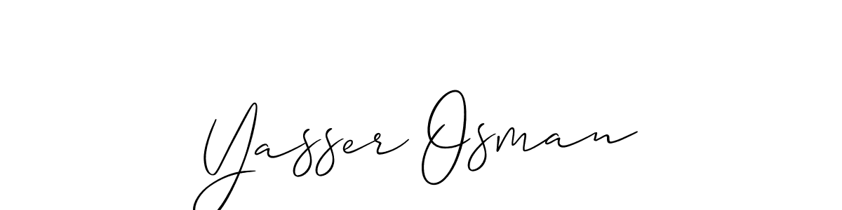Make a short Yasser Osman signature style. Manage your documents anywhere anytime using Allison_Script. Create and add eSignatures, submit forms, share and send files easily. Yasser Osman signature style 2 images and pictures png