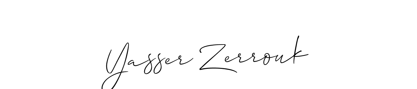 You should practise on your own different ways (Allison_Script) to write your name (Yasser Zerrouk) in signature. don't let someone else do it for you. Yasser Zerrouk signature style 2 images and pictures png