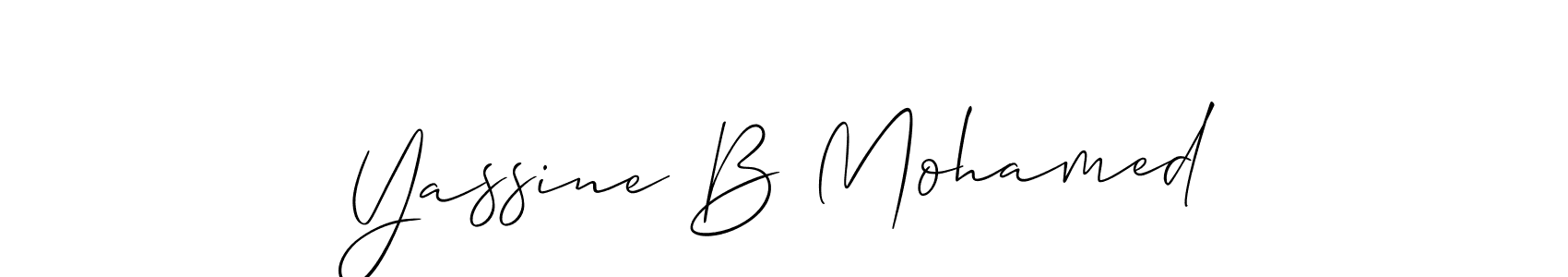 Create a beautiful signature design for name Yassine B Mohamed. With this signature (Allison_Script) fonts, you can make a handwritten signature for free. Yassine B Mohamed signature style 2 images and pictures png