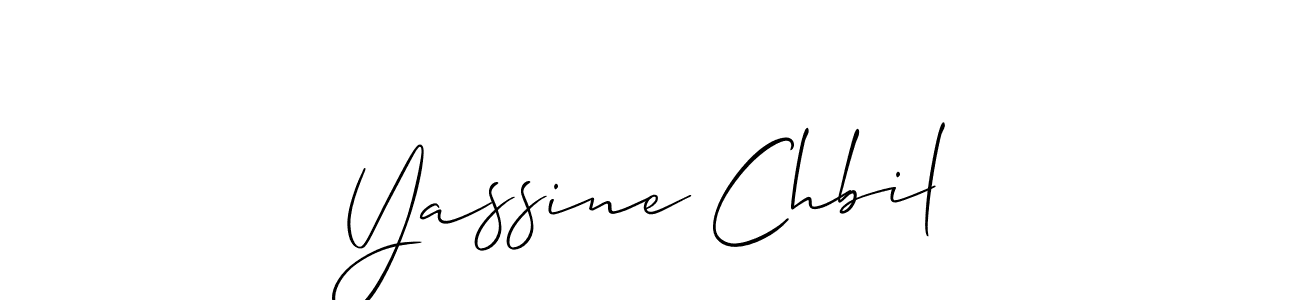Make a beautiful signature design for name Yassine Chbil. With this signature (Allison_Script) style, you can create a handwritten signature for free. Yassine Chbil signature style 2 images and pictures png
