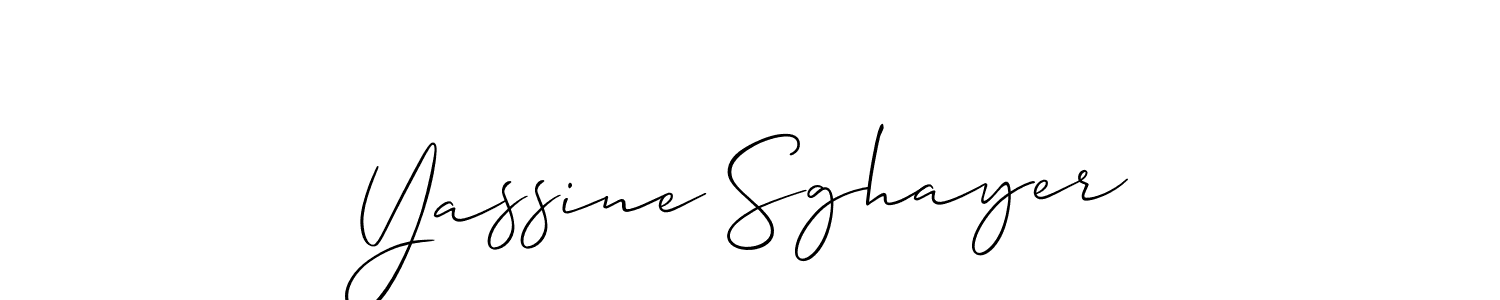 The best way (Allison_Script) to make a short signature is to pick only two or three words in your name. The name Yassine Sghayer include a total of six letters. For converting this name. Yassine Sghayer signature style 2 images and pictures png