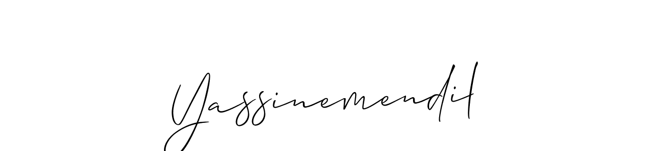 Make a short Yassinemendil signature style. Manage your documents anywhere anytime using Allison_Script. Create and add eSignatures, submit forms, share and send files easily. Yassinemendil signature style 2 images and pictures png