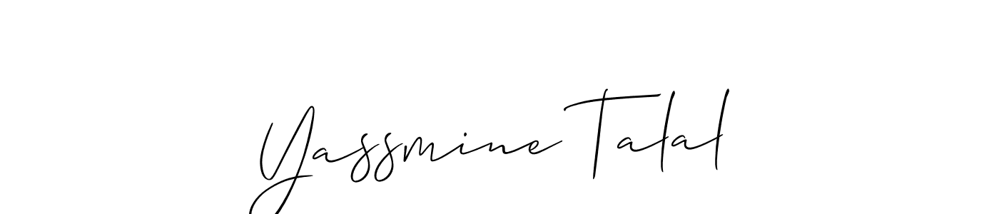 How to make Yassmine Talal name signature. Use Allison_Script style for creating short signs online. This is the latest handwritten sign. Yassmine Talal signature style 2 images and pictures png