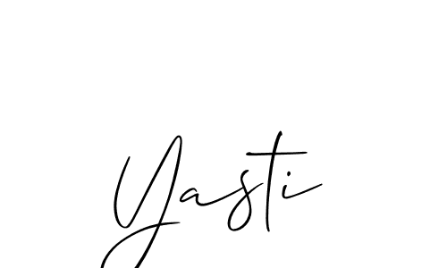 Also we have Yasti name is the best signature style. Create professional handwritten signature collection using Allison_Script autograph style. Yasti signature style 2 images and pictures png