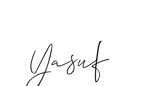 if you are searching for the best signature style for your name Yasuf. so please give up your signature search. here we have designed multiple signature styles  using Allison_Script. Yasuf signature style 2 images and pictures png