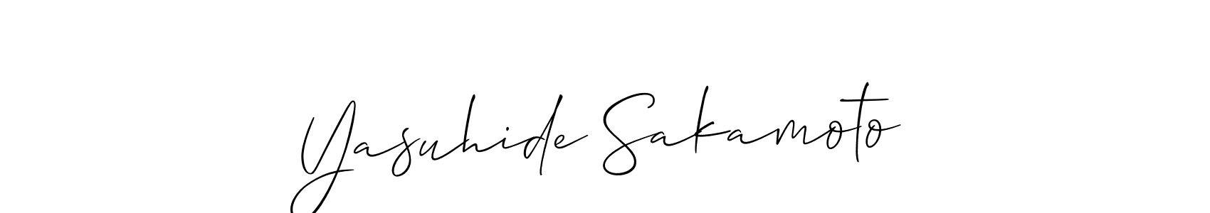 Make a beautiful signature design for name Yasuhide Sakamoto. With this signature (Allison_Script) style, you can create a handwritten signature for free. Yasuhide Sakamoto signature style 2 images and pictures png