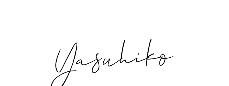 Create a beautiful signature design for name Yasuhiko. With this signature (Allison_Script) fonts, you can make a handwritten signature for free. Yasuhiko signature style 2 images and pictures png