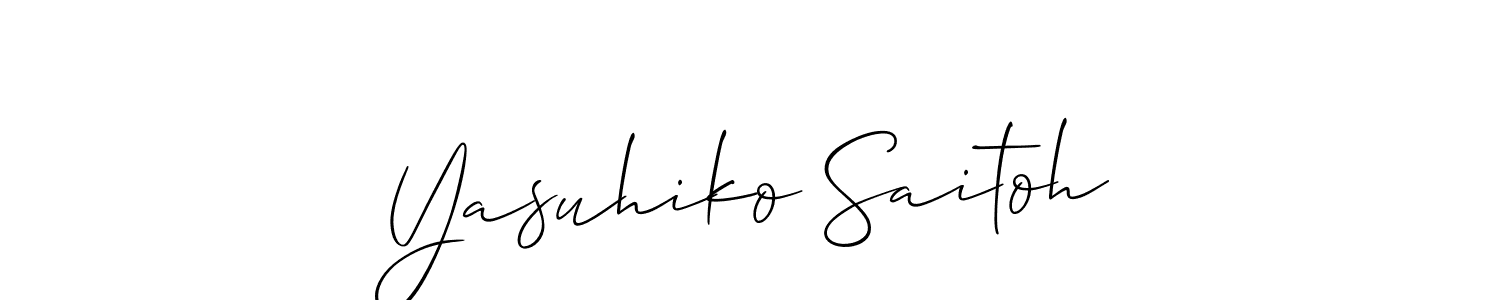 Create a beautiful signature design for name Yasuhiko Saitoh. With this signature (Allison_Script) fonts, you can make a handwritten signature for free. Yasuhiko Saitoh signature style 2 images and pictures png