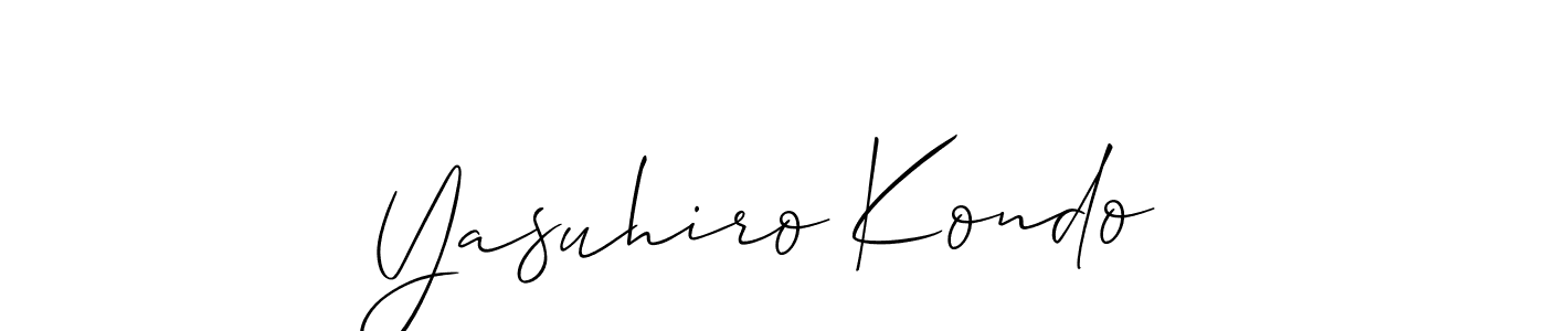 How to make Yasuhiro Kondo signature? Allison_Script is a professional autograph style. Create handwritten signature for Yasuhiro Kondo name. Yasuhiro Kondo signature style 2 images and pictures png