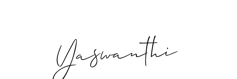 Design your own signature with our free online signature maker. With this signature software, you can create a handwritten (Allison_Script) signature for name Yaswanthi. Yaswanthi signature style 2 images and pictures png
