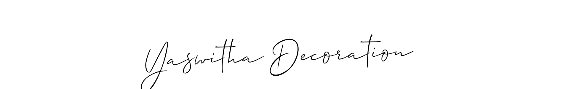 Also we have Yaswitha Decoration name is the best signature style. Create professional handwritten signature collection using Allison_Script autograph style. Yaswitha Decoration signature style 2 images and pictures png