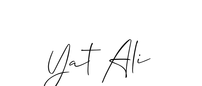 Allison_Script is a professional signature style that is perfect for those who want to add a touch of class to their signature. It is also a great choice for those who want to make their signature more unique. Get Yat Ali name to fancy signature for free. Yat Ali signature style 2 images and pictures png