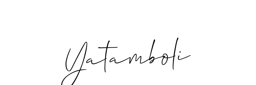 Create a beautiful signature design for name Yatamboli. With this signature (Allison_Script) fonts, you can make a handwritten signature for free. Yatamboli signature style 2 images and pictures png
