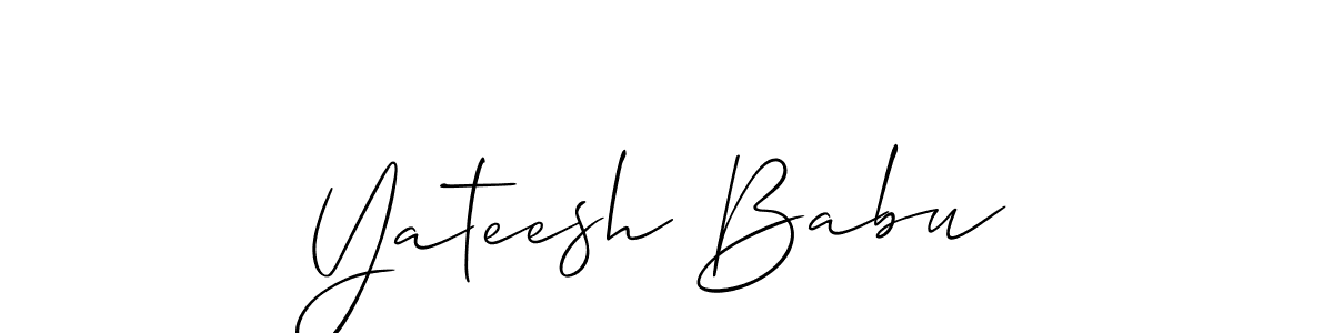 Make a short Yateesh Babu signature style. Manage your documents anywhere anytime using Allison_Script. Create and add eSignatures, submit forms, share and send files easily. Yateesh Babu signature style 2 images and pictures png