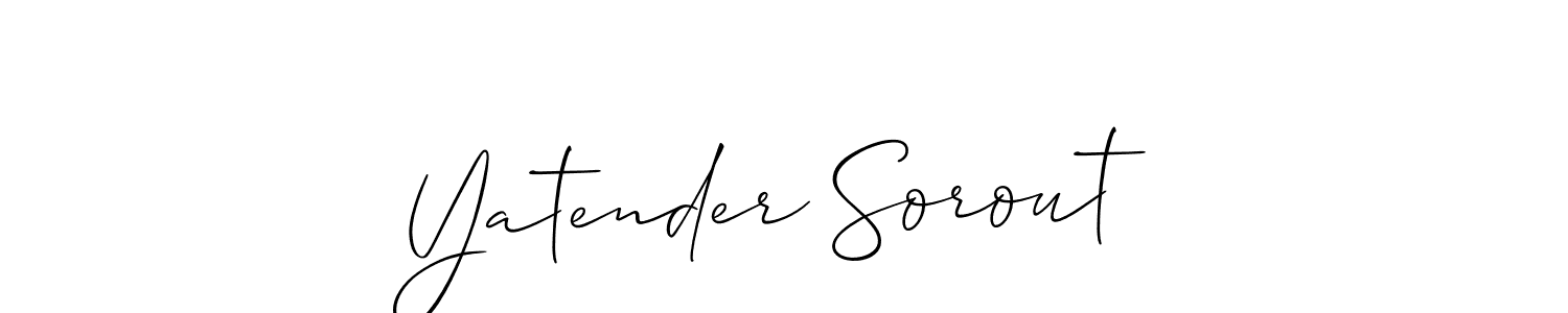 How to make Yatender Sorout name signature. Use Allison_Script style for creating short signs online. This is the latest handwritten sign. Yatender Sorout signature style 2 images and pictures png