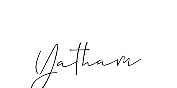 Also we have Yatham name is the best signature style. Create professional handwritten signature collection using Allison_Script autograph style. Yatham signature style 2 images and pictures png