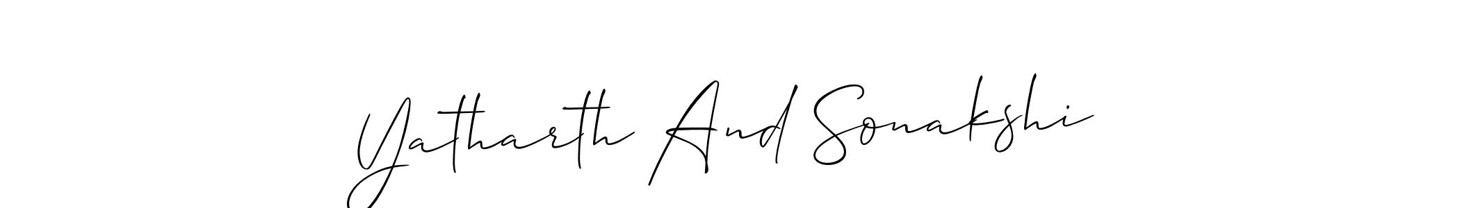 Yatharth And Sonakshi stylish signature style. Best Handwritten Sign (Allison_Script) for my name. Handwritten Signature Collection Ideas for my name Yatharth And Sonakshi. Yatharth And Sonakshi signature style 2 images and pictures png