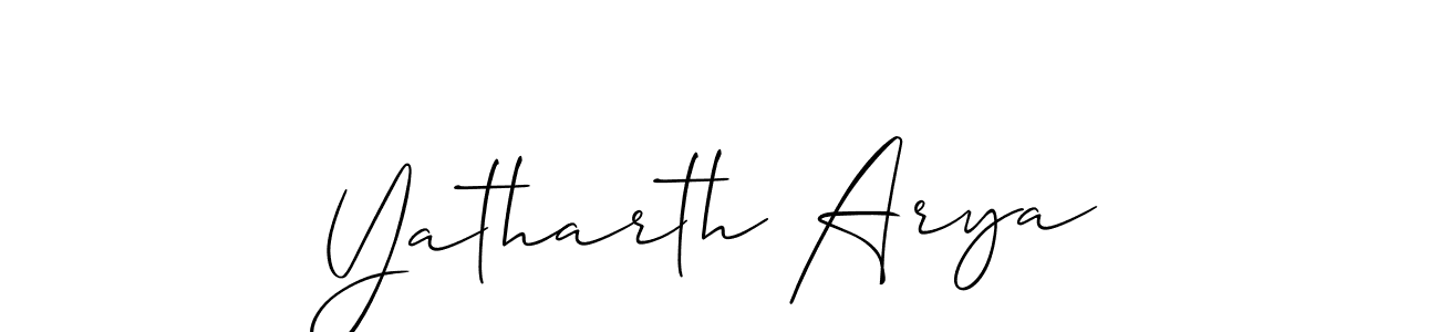 Design your own signature with our free online signature maker. With this signature software, you can create a handwritten (Allison_Script) signature for name Yatharth Arya. Yatharth Arya signature style 2 images and pictures png