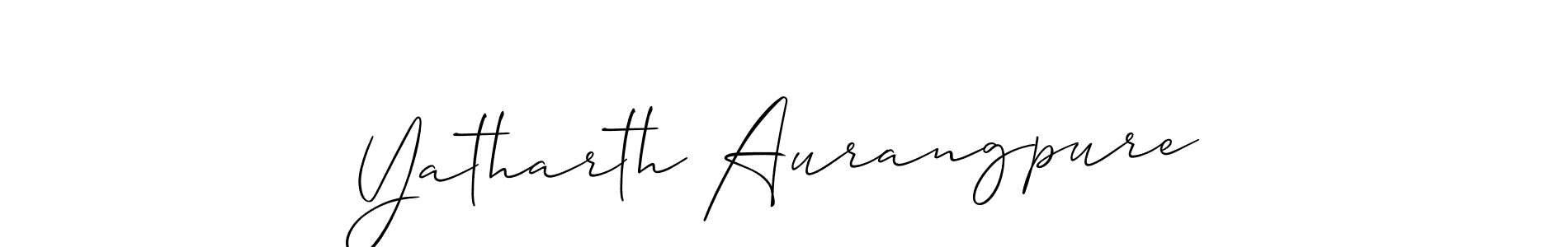 Also You can easily find your signature by using the search form. We will create Yatharth Aurangpure name handwritten signature images for you free of cost using Allison_Script sign style. Yatharth Aurangpure signature style 2 images and pictures png