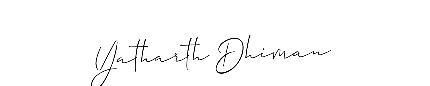if you are searching for the best signature style for your name Yatharth Dhiman. so please give up your signature search. here we have designed multiple signature styles  using Allison_Script. Yatharth Dhiman signature style 2 images and pictures png