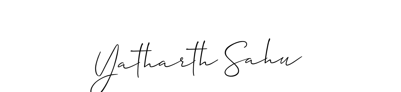 How to make Yatharth Sahu name signature. Use Allison_Script style for creating short signs online. This is the latest handwritten sign. Yatharth Sahu signature style 2 images and pictures png