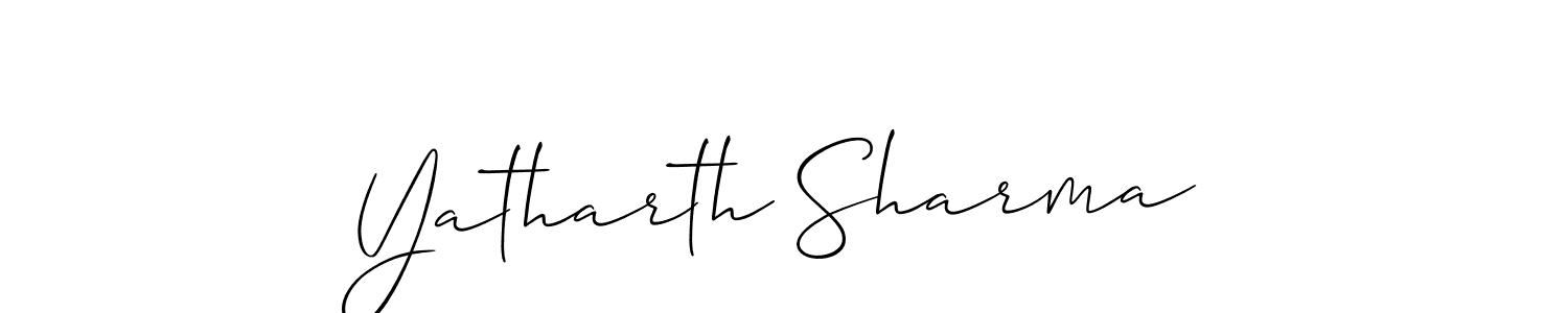 if you are searching for the best signature style for your name Yatharth Sharma. so please give up your signature search. here we have designed multiple signature styles  using Allison_Script. Yatharth Sharma signature style 2 images and pictures png