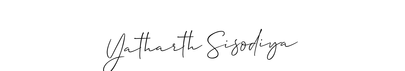 It looks lik you need a new signature style for name Yatharth Sisodiya. Design unique handwritten (Allison_Script) signature with our free signature maker in just a few clicks. Yatharth Sisodiya signature style 2 images and pictures png