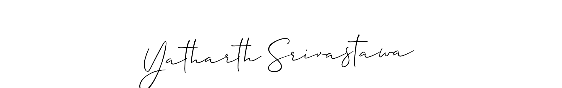 The best way (Allison_Script) to make a short signature is to pick only two or three words in your name. The name Yatharth Srivastawa include a total of six letters. For converting this name. Yatharth Srivastawa signature style 2 images and pictures png