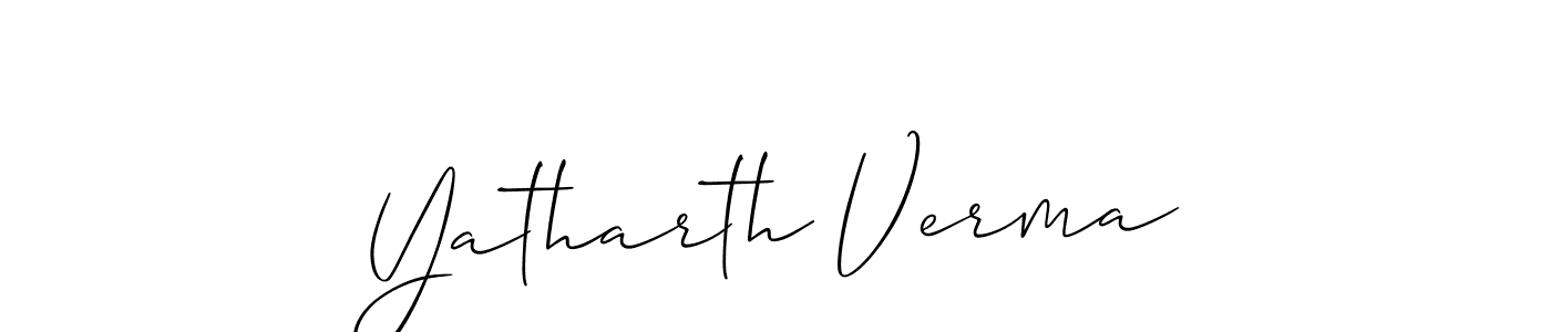 Make a beautiful signature design for name Yatharth Verma. With this signature (Allison_Script) style, you can create a handwritten signature for free. Yatharth Verma signature style 2 images and pictures png