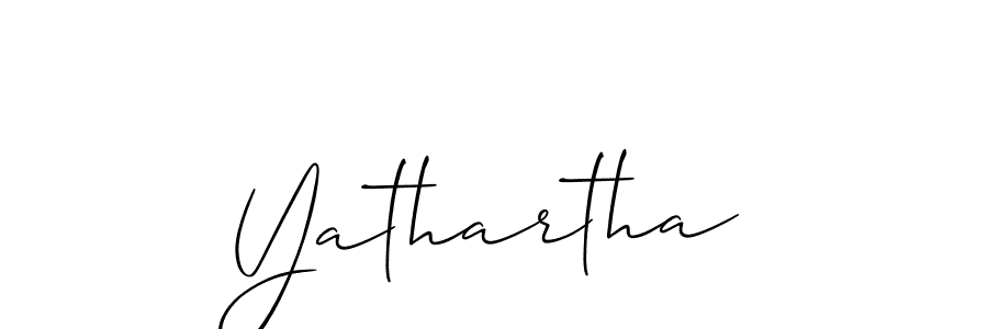 The best way (Allison_Script) to make a short signature is to pick only two or three words in your name. The name Yathartha include a total of six letters. For converting this name. Yathartha signature style 2 images and pictures png