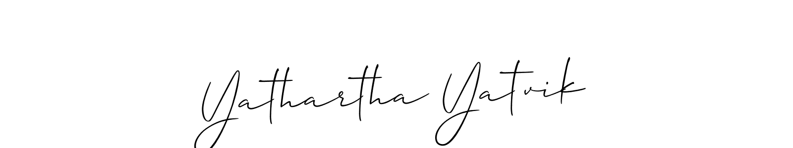 Yathartha Yatvik stylish signature style. Best Handwritten Sign (Allison_Script) for my name. Handwritten Signature Collection Ideas for my name Yathartha Yatvik. Yathartha Yatvik signature style 2 images and pictures png