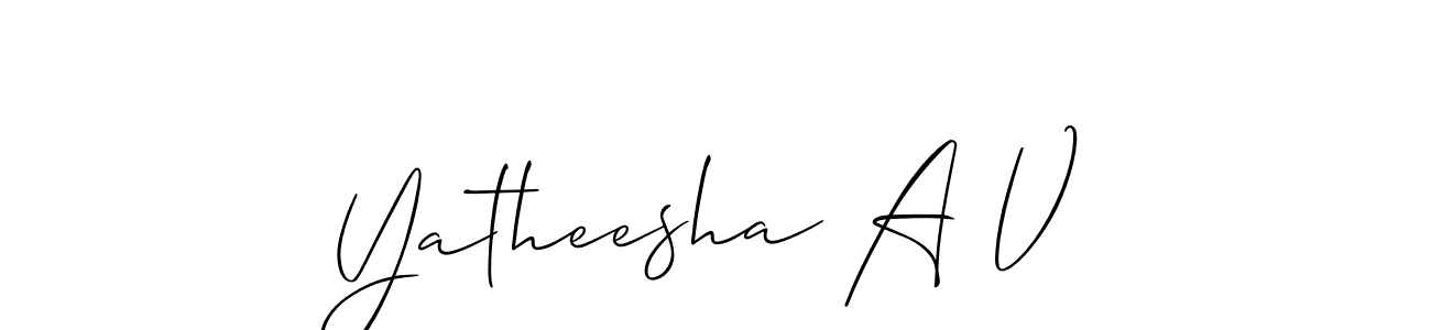 Best and Professional Signature Style for Yatheesha A V. Allison_Script Best Signature Style Collection. Yatheesha A V signature style 2 images and pictures png