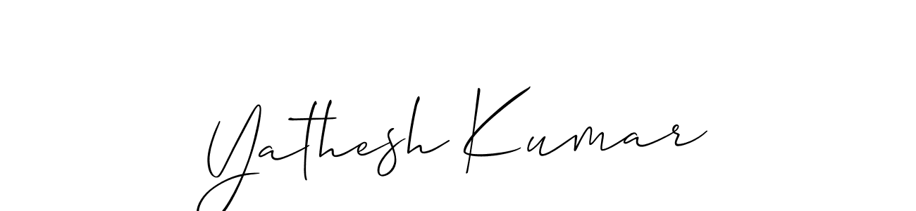 Allison_Script is a professional signature style that is perfect for those who want to add a touch of class to their signature. It is also a great choice for those who want to make their signature more unique. Get Yathesh Kumar name to fancy signature for free. Yathesh Kumar signature style 2 images and pictures png