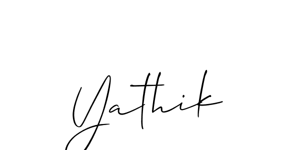 The best way (Allison_Script) to make a short signature is to pick only two or three words in your name. The name Yathik include a total of six letters. For converting this name. Yathik signature style 2 images and pictures png