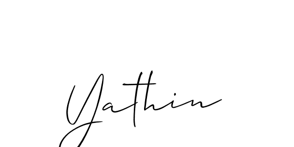 The best way (Allison_Script) to make a short signature is to pick only two or three words in your name. The name Yathin include a total of six letters. For converting this name. Yathin signature style 2 images and pictures png
