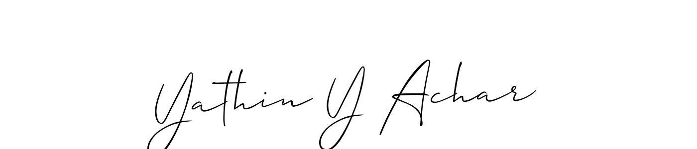 Also You can easily find your signature by using the search form. We will create Yathin Y Achar name handwritten signature images for you free of cost using Allison_Script sign style. Yathin Y Achar signature style 2 images and pictures png