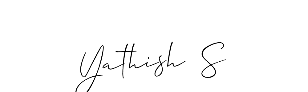 if you are searching for the best signature style for your name Yathish  S. so please give up your signature search. here we have designed multiple signature styles  using Allison_Script. Yathish  S signature style 2 images and pictures png