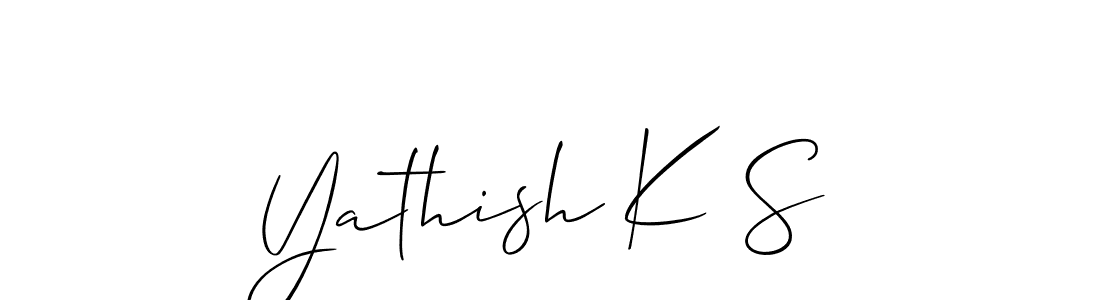 Make a beautiful signature design for name Yathish K S. With this signature (Allison_Script) style, you can create a handwritten signature for free. Yathish K S signature style 2 images and pictures png