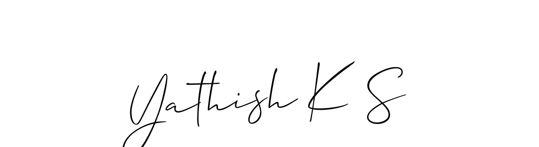 Make a beautiful signature design for name Yathish K S. With this signature (Allison_Script) style, you can create a handwritten signature for free. Yathish K S signature style 2 images and pictures png