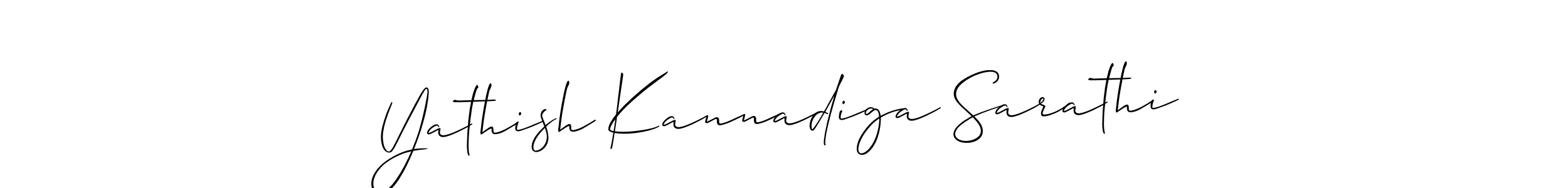 How to make Yathish Kannadiga Sarathi name signature. Use Allison_Script style for creating short signs online. This is the latest handwritten sign. Yathish Kannadiga Sarathi signature style 2 images and pictures png
